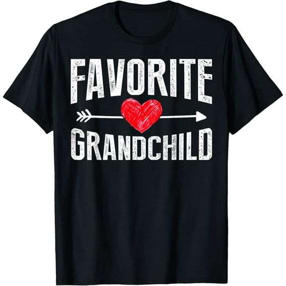 Funny Spoiled Grandchildren Favorite Grandchild T-Shirt- American fashion hot selling casual retro high quality 100% cotton T-shirt 1 piece