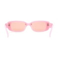 thumbnail image 4 of Womens Mod Rimless Rectangle Plastic Trendy Sunglasses All Pink, 4 of 5