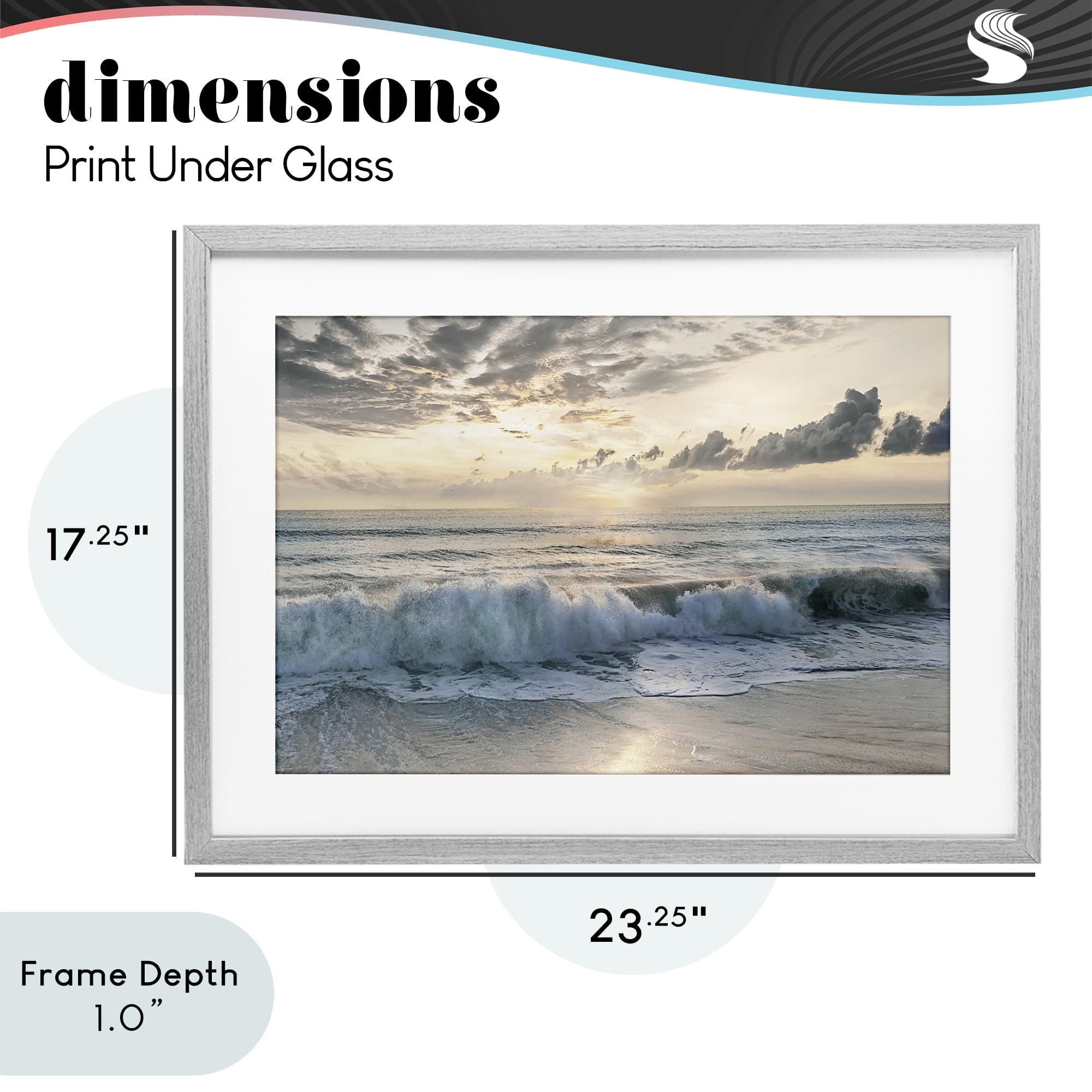 Stupell Industries Sunset Foam Along Shoreline Gray Framed Print Under Glass, design by Mike Calascibetta