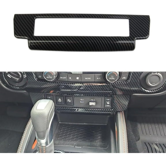 Korlot Carbon Fiber Center Console Button USB Panel Cover Trim for Nissan Frontier 2022-2025