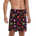 thumbnail image 2 of Kdxio Geometric Hearts Print Mens Sleep Shorts Bottoms Soft Comfy Pajama Wear Pants with Drawstring Pockets, 2 of 5