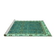 thumbnail image 2 of Ahgly Company Machine Washable Indoor Rectangle Oriental Turquoise Blue Traditional Area Rugs, 7' x 10', 2 of 4