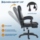thumbnail image 4 of Silla de oficina ergonómica giratoria - Respaldo alto con soporte lumbar ajustable - Piel sintética negra - Reposabrazos acolchados y altura regulable - Ruedas silenciosas - Color negro, 4 of 8
