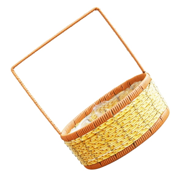 COOPHYA Decorative Faux Rattan Storage Basket for Fruits, Snacks, Bread - Stylish Organizer for Kitchen and Home