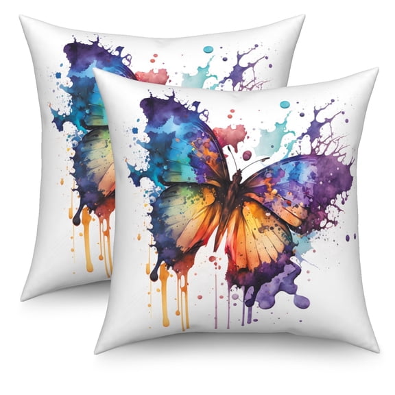 Abstract Butterfly Throw Pillow Covers 18x18 Set of 2 Double-Sided Square Throw Pillows Case for Sofa Modern Decor