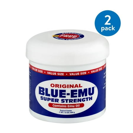 (2 Pack) Blue-Emu Super Strength Topical Cream, 12 (Best Tattoo Pain Cream)
