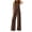 Brown, variant on BTFBM Summer 2 Piece Lounge Sets For Women Sleeveless Mock Neck Wide Leg Loose Spring Vacation Airport Travel Outfits