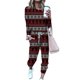 thumbnail image 4 of Conjuntos de pijamas navideños para mujer Tops de manga larga con estampado navideño Pantalones largos con cordón Conjunto de 2 piezas Chándales, 4 of 4