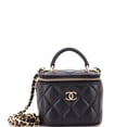thumbnail image 1 of Pre-Owned Classic Top Handle Vanity Case with Chain Quilted Lambskin Mini By Rebag, 1 of 7