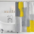 thumbnail image 1 of 54x78 Inch Shower Curtain Decorative Yellow Grey Bathtub Bath Curtains Fabric Waterproof Bathroom Decor, Abstract Geometric Oil Painting Vintage Gradient Small Stall Shower Curtain Set with 12 Hooks, 1 of 1