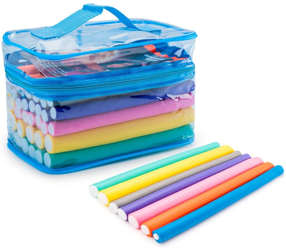 JINGPENG 42 Pcs 7'' Hair Curlers Flexible Curling Rods Soft Foam Bendy DIY Hairstyle Stick Tool Suitable for Short, Medium, Long and Thick Hair