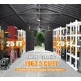 thumbnail image 3 of Domi Outdoor Living 12x25FT Outdoor Metal Garage Shed, Extra-Large Steel Carport with Lockable Double Doors, Heavy-Duty Car Shelter for Cars, Trucks, Motorcycles, and Lawn Equipment, Dark Grey, 3 of 9