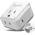 TRAHOOEuropean Plug Adapter, Safe USBC 30W PD & QC 3.02 USA Socket