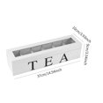 thumbnail image 2 of Naiovety Caja de té de de seis compartimentos, soporte de bolsa de estilo Retro, soporte multifuncional para joyería, collar, anillo, Almacenamiento y organización del hogar Blanco Naiovety HA026009-01, 2 of 6