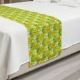 thumbnail image 2 of Floral Bed Runner, Summer Botany Pattern with Simple Abstract Cartoonish Flowers, Decorative Accent Bedding Scarf for Hotels Homes and Guestrooms, Queen, Yellow Green Multicolor, by Ambesonne, 2 of 2