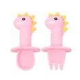 thumbnail image 1 of EeaseCA 1 Set Baby Silicone Cutlery Cartoon Training Tableware Silicone Spoons and Forks, 1 of 8