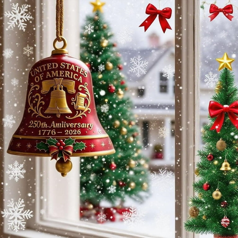 United States 250th Anniversary Bell Ornament,Elegant 250th