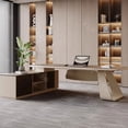 thumbnail image 4 of Desktop Filing Office Desk Executive Modern Laptop Drafting Stand Corner Office Desk Coffee Scrivania Angolare Furniture HDH My Lux Decor Round, 4 of 11