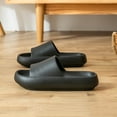 thumbnail image 4 of serony 2pcs Home Slippers EVA Non-slip Sandals Couples Open-Toe Thick Sole Slippers, Black, Suitable for Size 39-40, 4 of 7