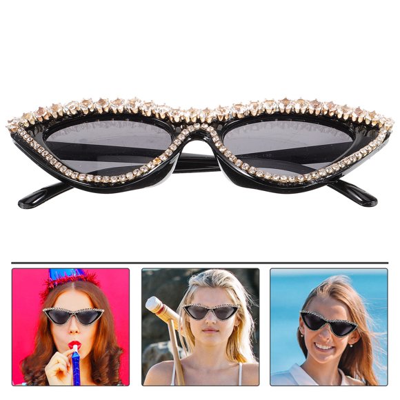 OUNONA 1Pcs Multi Color Triangle Cat Eyes Sunglass for Women Beach Party Summer Outing