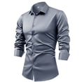 thumbnail image 1 of pstuiky camisas de manga larga para hombre, Camisa formal con estampado de color para hombre y blusa de manga larga con cuello vuelto Tops casuales para hombres xl, 1 of 2