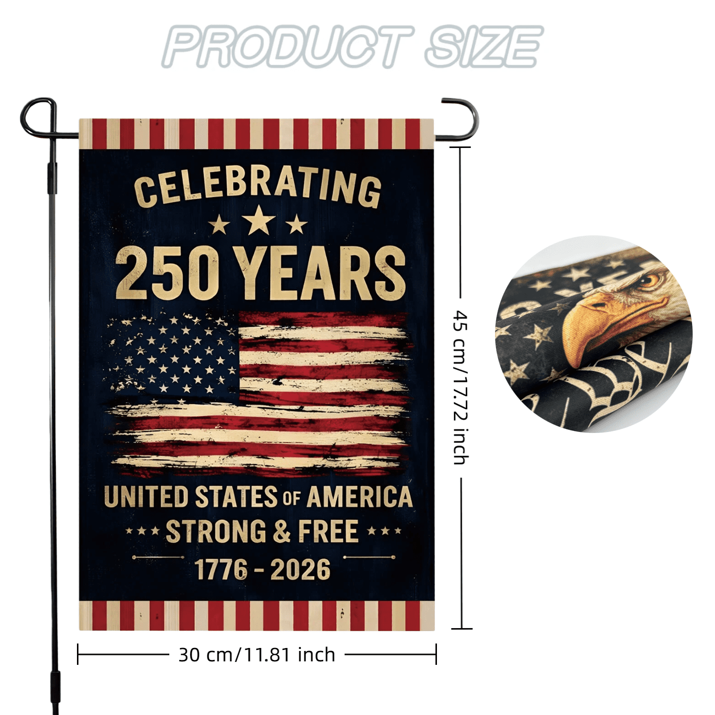 4Pcs 250th Anniversary Flag Doubleside Celebrating 250 Years Anniversary Flags Retro 1776-2026 Patriotic Flags for Outdoor Lawn Garden Decor Polyester