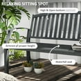 thumbnail image 5 of 46" Metal Bench For Outdoor Areas, Gray - Patio, Deck, Lawn, , Classic Slatted Look, Comfortable Garden Bench, 46", Backyard, Water-, Frame, 5 of 5