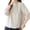 Khaki, variant on Women's Casual Shirt Top, Spring Summer Tops for Women with Slant Front Tie Front, Linen Feel 3/4 Sleeve Blouse, Relaxed Fit for Daily Wear, Office or Leisure