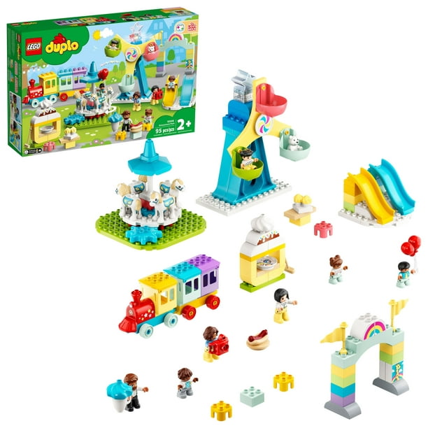 LEGO DUPLO Amusement Park Fairground with Train Toy, Carousel & Ferris Wheel, Early Development and Activity Toys for Toddlers Ages 2 Plus Walmart.com