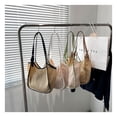 thumbnail image 2 of Granjero Gordo Bolso de mano tejido y bolsas de cosméticos, bolso de mano tejido elegante de playa de verano, bolso de hombro de 10,23 x 4,33 x 12,59 pulgadas (blanco), 2 of 5