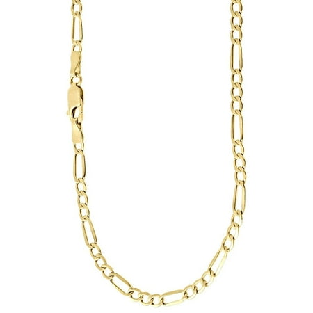 Jewelers 14K Solid Gold 4.2MM Figaro Chain Necklace BOXED