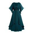 thumbnail image 1 of Heisall Robe Gothique Médiévale pour Femme, Manches Évasées Victoriennes, Chiffon à Volants, Formelle, Mère de la Mariée, Maxi, Invitée de Mariage, 1 of 7