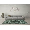 thumbnail image 3 of Ahgly Company Indoor Rectangle Abstract Light Blue Modern Area Rugs, 7' x 9', 3 of 4