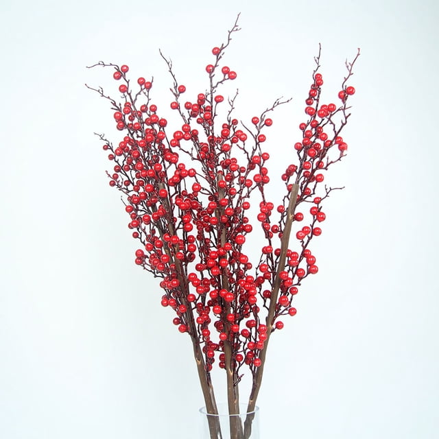 Planta Artificial Bayas Rojas Artificiales Planta Artificial Simulación Bayas DIY Bayas Falsas Festival Decoración Para Navidad Hogar Tipo 1 Anggrek Otros