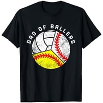 Simple Fit Mens Dad Of Ballers Baseball Softball Volleyball Dad T-Shirt All Size S-5Xl