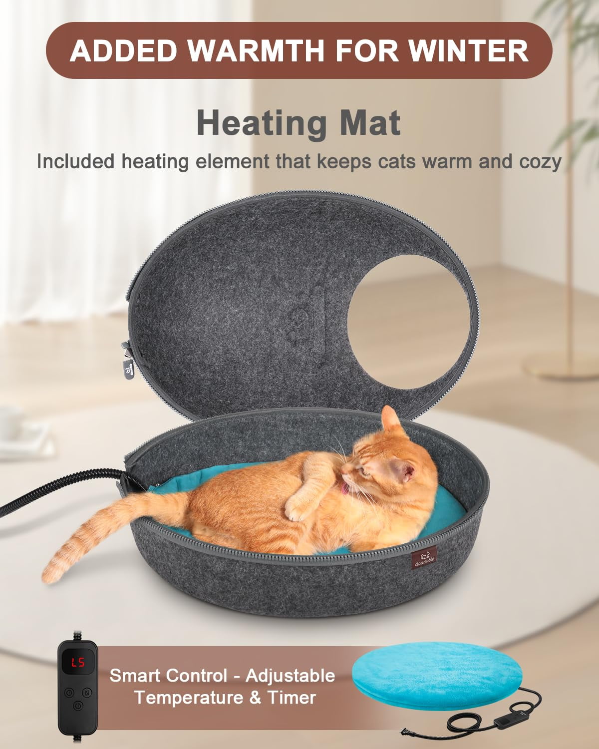 Heated pet beds for cats hot sale