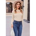 thumbnail image 3 of Zeagoo Sweaters for Women 2025 Knit Trendy Long Sleeve Lightweight Slim Fit Pullover Cutout Tops, 3 of 10
