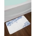 thumbnail image 2 of Vintage Blue Bath Mat, Vintage Style Floral Design with Peony Blossoms Buds and Roses, Plush Bathroom Decor Mat with Non Slip Backing, 29.5" X 17.5", Cobalt Blue and White, by Ambesonne, 2 of 2