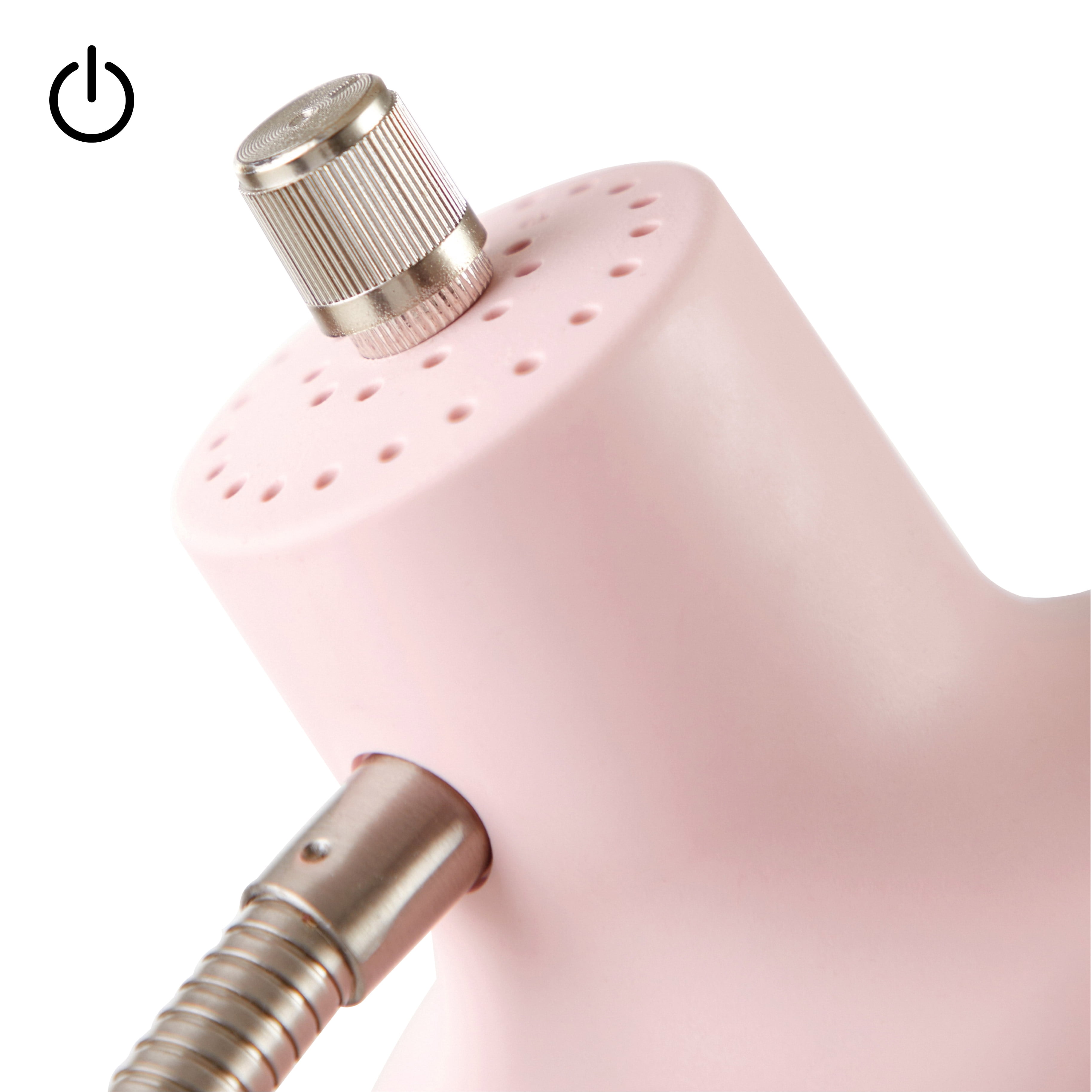 Mainstays LED Desk Lamp with Catch-All Base & AC Outlet, Matte Blush Pink