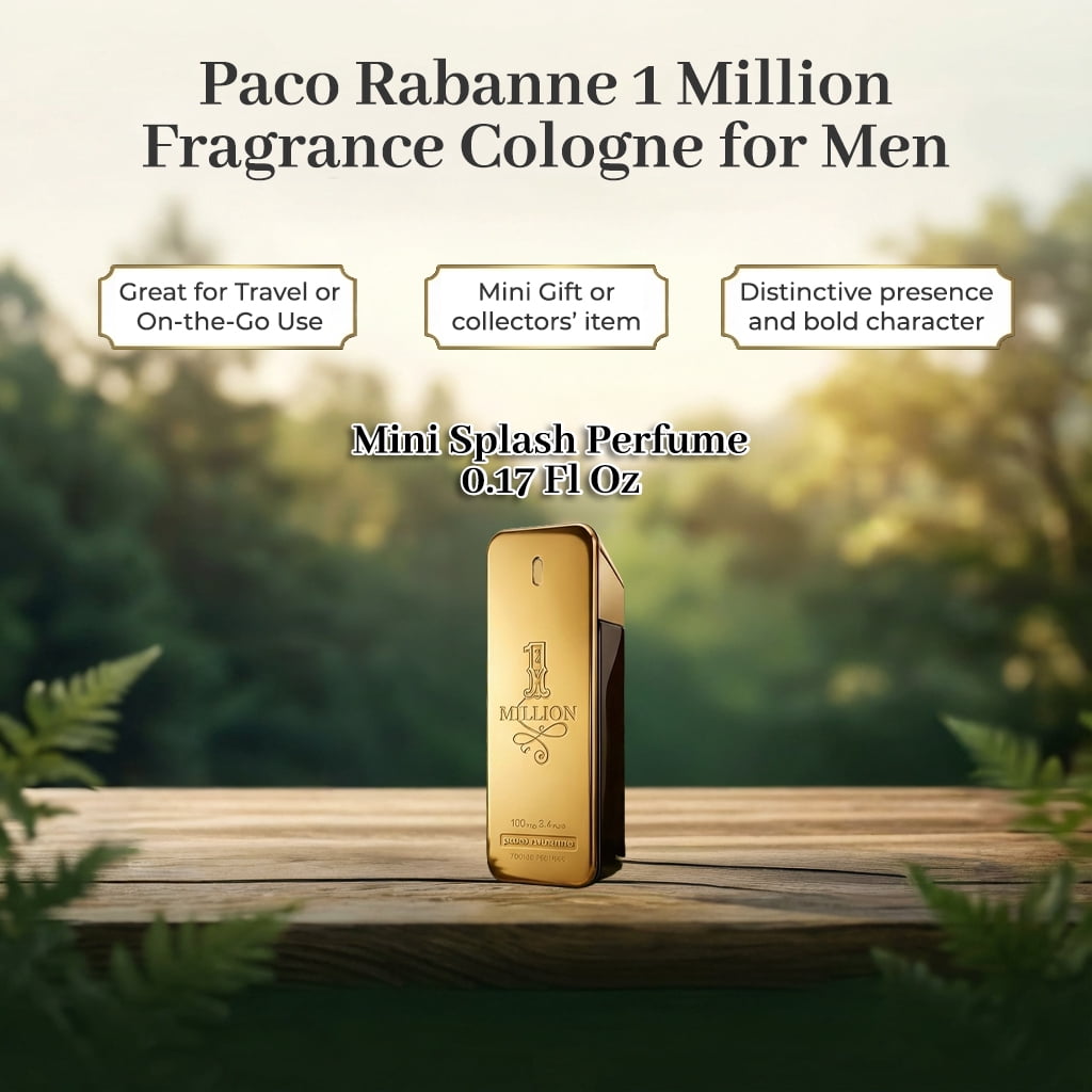 Paco Rabanne 1 Million Eau De Toilette Spray, Cologne For Men, 0.17 Oz