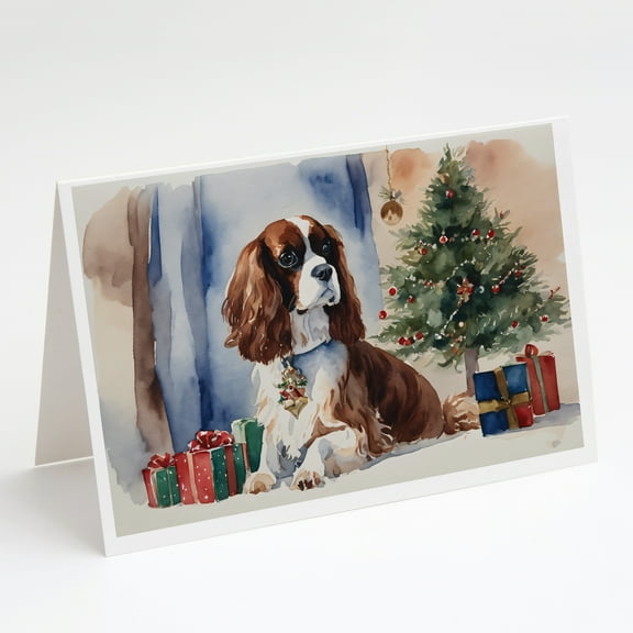 Cavalier Spaniel Christmas Greeting Cards and Envelopes Pack of 8 7 in x 5 in