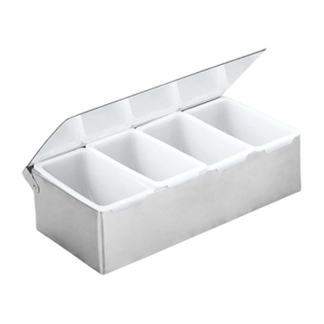 Caja de condimentos multiusos, accesorio resistente, contenedor de acero inoxidable para Cuadrícula 4