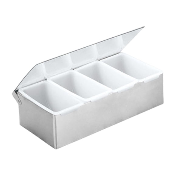 Caja de condimentos multiusos, accesorio resistente, contenedor de acero inoxidable para Cuadrícula 4
