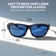 thumbnail image 4 of BLUE CUT Polarized Sunglasses Unisex Solar Shield Fit over Glasses with Hard Eyeglass Case BlackBlue, 4 of 8