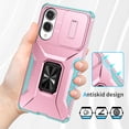 thumbnail image 6 of ELEHOLD for Samsung Galaxy S25 Edge Case with Slide Cover Protector 360° Rotation Metal Ring Kickstand Impact-Resistant Shockproof Support Magnetic Car Mount Rugged Case ,Rosegold, 6 of 8