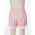 thumbnail image 3 of TiaoBug Girls' Ruffle Lace Bloomer Shorts Party Underskirt Safety Bottom Pumpkin Pants Undershorts Pink 5-6, 3 of 7