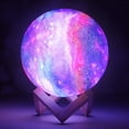 thumbnail image 2 of Lampe Galaxie Éclairage Lampe Galaxie 3D 7.1 Pouces 16 Couleurs Lampe Lune Lampe de Lave Lampe Boule Lune Veilleuse avec Support Lampe Spatiale Lampe Lune Imprimée 3D Veilleuse pour Femmes, 2 of 7