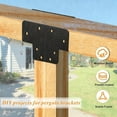 thumbnail image 4 of VANROUG 2 Pcs Pergola Kit T Shaped 4x4 (Actual Size 3.57"x3.57"), Heavy Duty Woodwork DIY Pergola Brackets Kit, 4x4 3 Way T Bracket for Pergolas and Gardens, Matte Black, 4 of 6