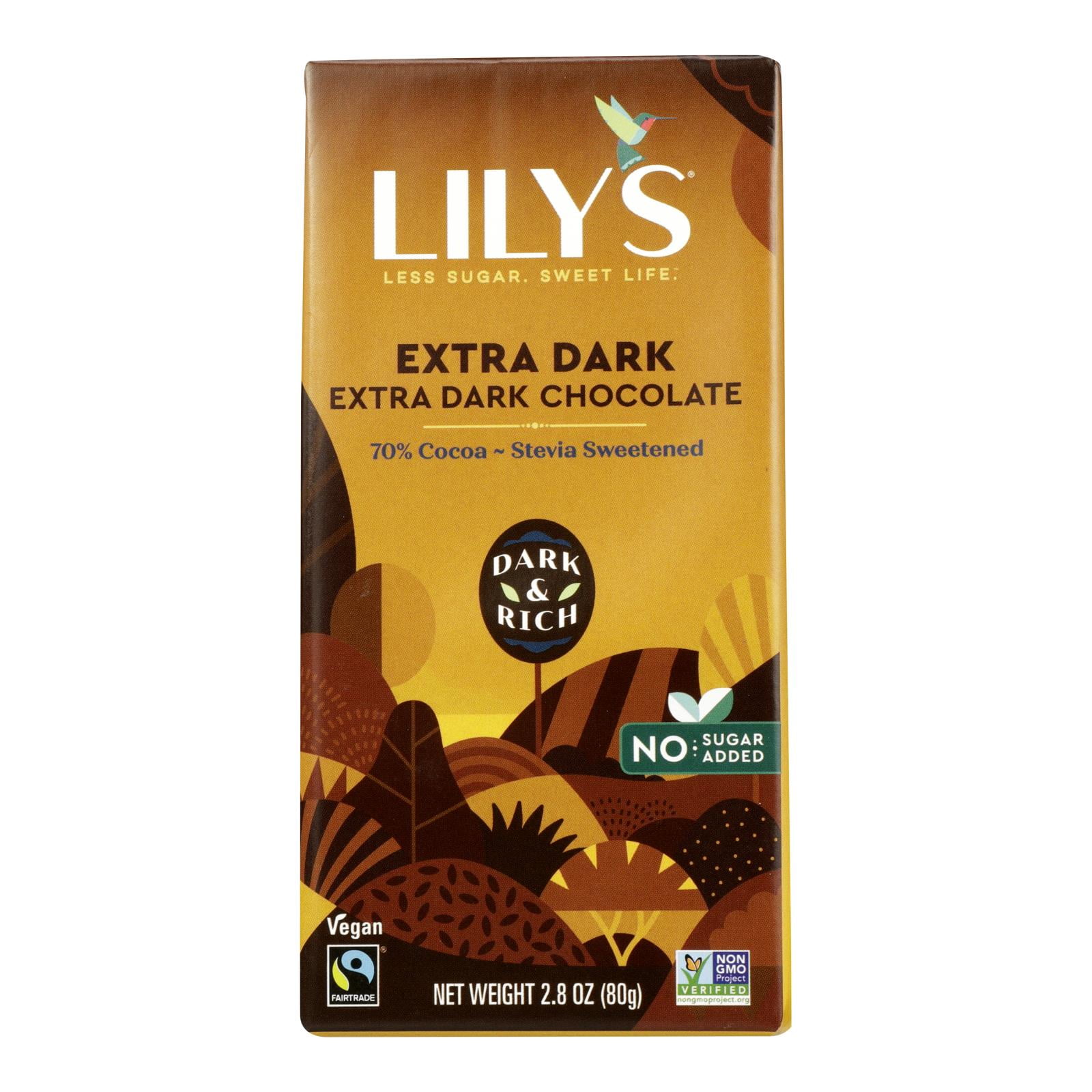 Lily's Sweets Chocolate Bar Extra Dark Chocolate 70 Cocoa 2.8 oz