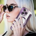 thumbnail image 6 of TECH CIRCLE for iPhone 15 Case 6.1" 2023, Clear Back Flip Wallet Phone Case with RFID Blocking Card Slots & Camara Lens Protector, Compatible with MagSafe, Magnetic Slim PU Leather Case, Purple, 6 of 8